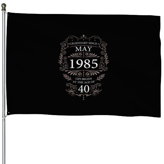 Legendary 40th Birthday Vintage 1985 Stylish House Flags
