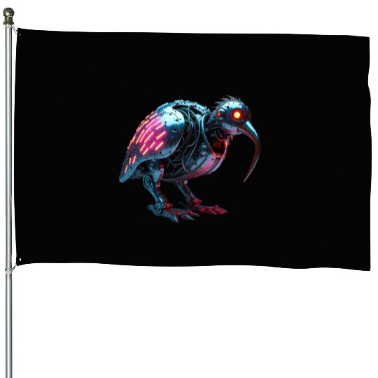 Kiwi Bird Constructed House Flags