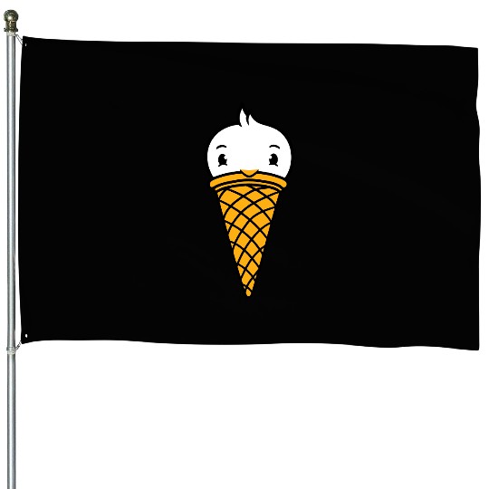 Bird Ice Cream Waffle Scoops Summer Yummy eating House Flags