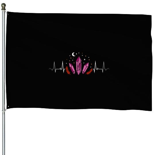 Lesbian Heartbeat Crystal Magic Mystic Pride House Flags