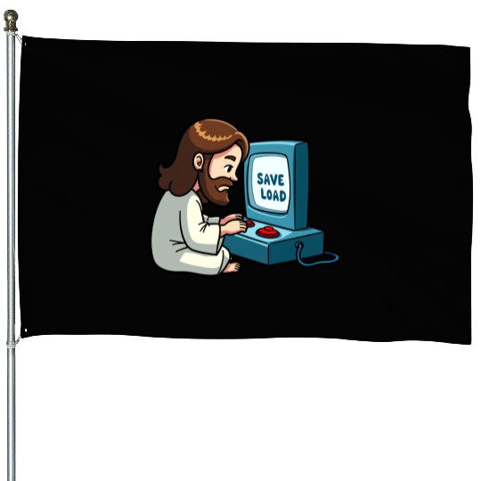 Jesus Saves and Loads House Flags