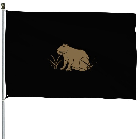 Chill Capybara: The World's Most Relaxed Animal House Flags