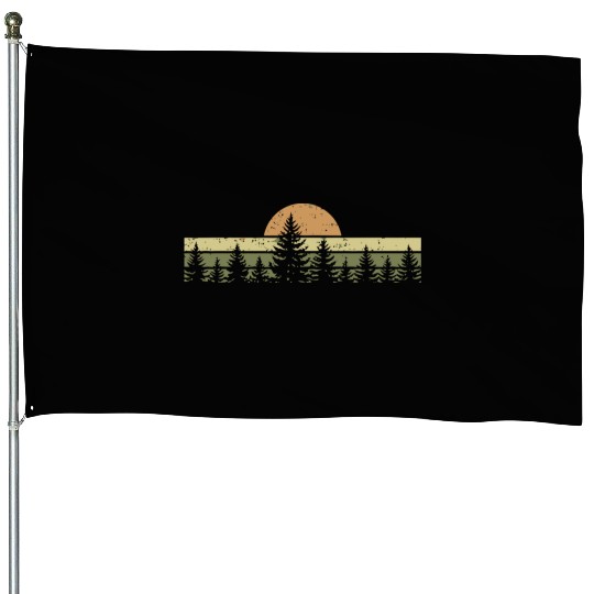Sunrise Over the Pines House Flags