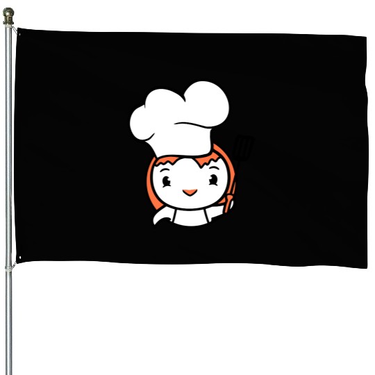 Bird Chef Cap Duck Delicious Hungry Eat Sweet Cute House Flags