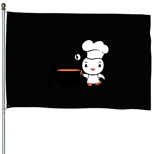 Bird Chef Cooking Pot Duck Delicious Hunger Food House Flags