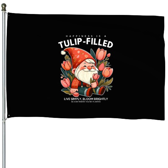 Tulip-Filled Happiness – Bloom Brightly House Flags