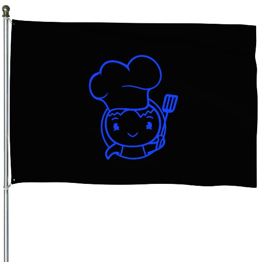 Bird Chef Cap Duck Delicious Hungry Eat Sweet Cute House Flags