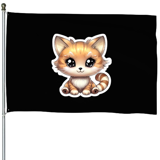 Kawaii Cat House Flags
