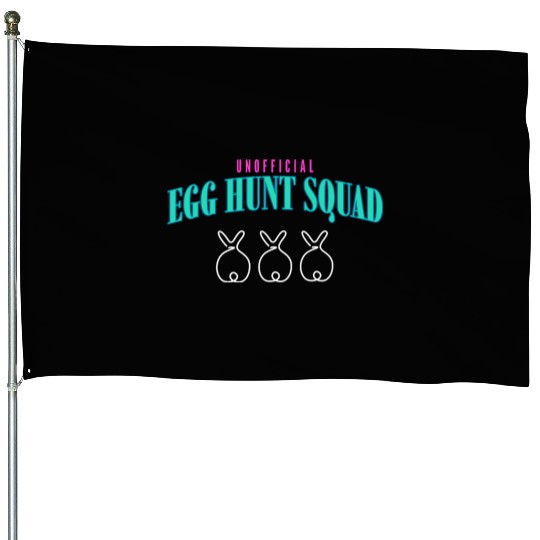 Unofficial Egg Hunt Squad Easter House Flags