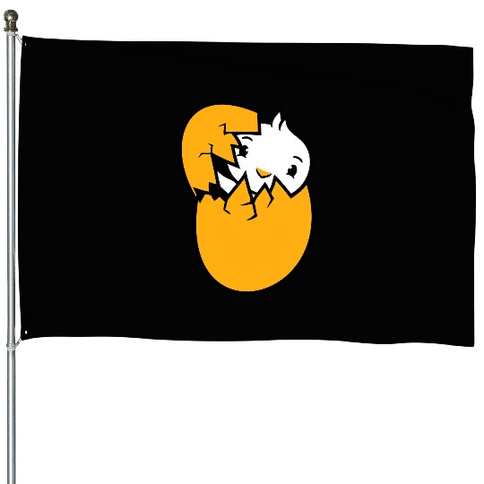 Bird Duck Hatches Egg Easter Easter Egg Baby Child House Flags