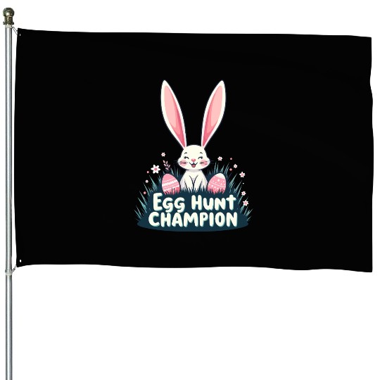 Egg Hunt Champion Bunny Design House Flags