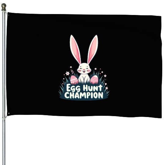 Egg Hunt Champion Bunny Design House Flags
