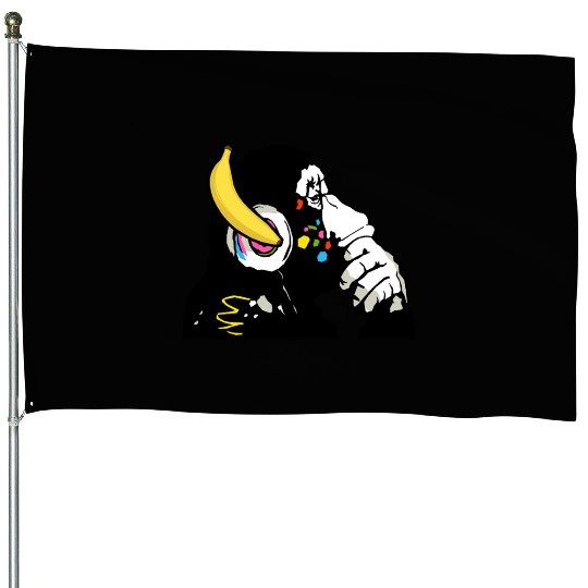 DJ chimpanzee , Banana headphones House Flags