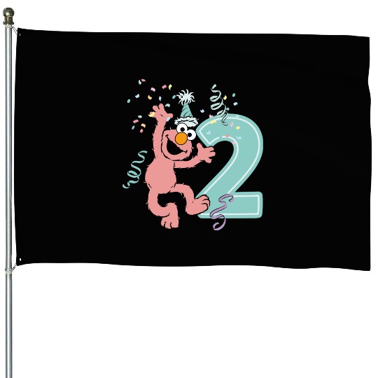 Sesame Street Birthday Design With Elmo Two Years House Flags