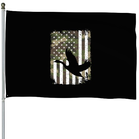 Goose Hunting Camo US Flag For Hunter Camouflage House Flags