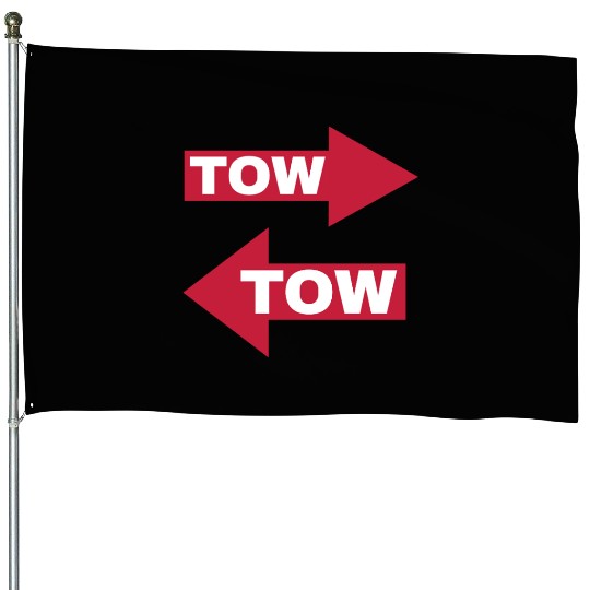 tow arrow red moving automotive because racecar House Flags