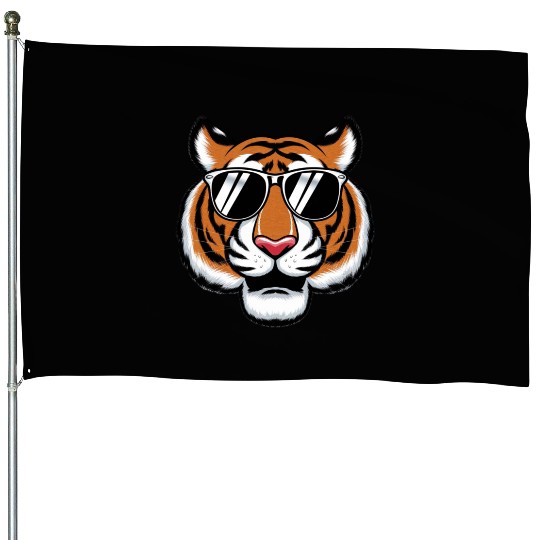 Cartoon Tiger Cute Jungle Animal For Tiger Lover House Flags