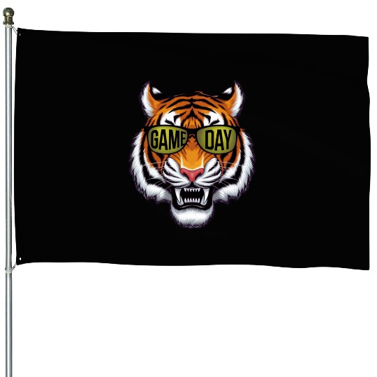 Tiger Jungle Game Day Tiger Lover Jungle Spor House Flags