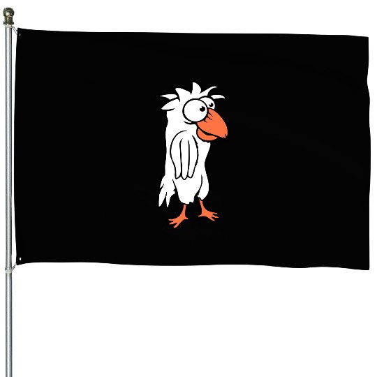 Parrot bird looks funny stupid scared confused fun House Flags