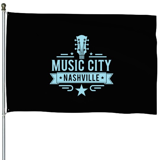 Music City Nashville Guitar Tennessee House Flags