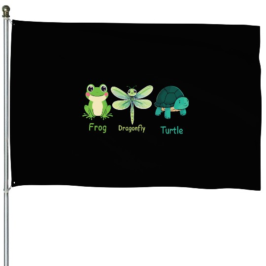 Subtle Political Frog Dragonfly Turtle Women Men House Flags