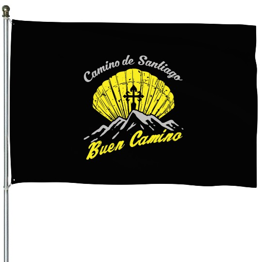 Way of St. James Buen Camino pilgrim shell House Flags
