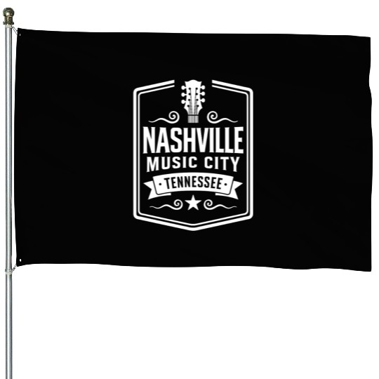 Nashville Music City Guitar Tennessee House Flags