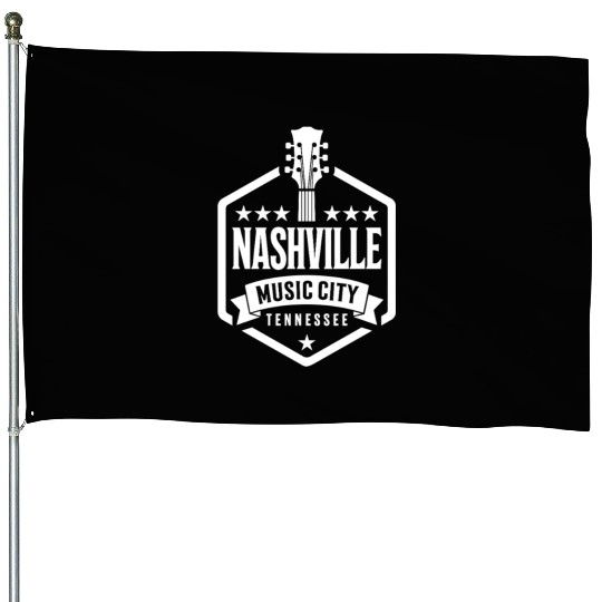 Nashville Music City Guitar Tennessee House Flags