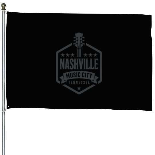 Nashville Music City Guitar Tennessee House Flags