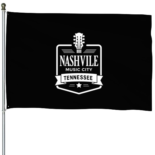 Nashville Music City Guitar Tennessee House Flags