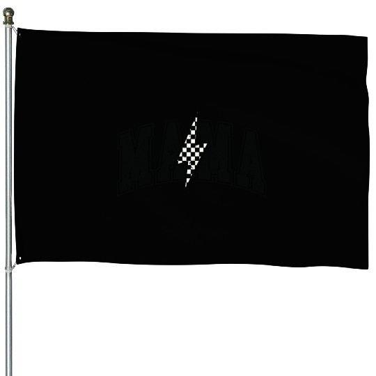 Mama Checkered Bolt Mothers Day House Flags