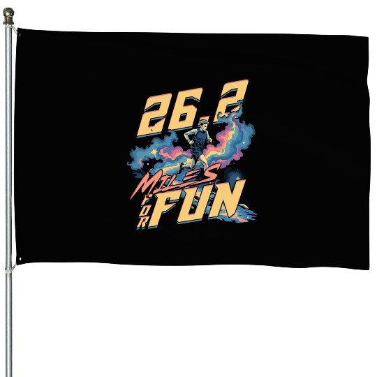 Marathon Marathoner Running 26.2 Miles For Fun House Flags