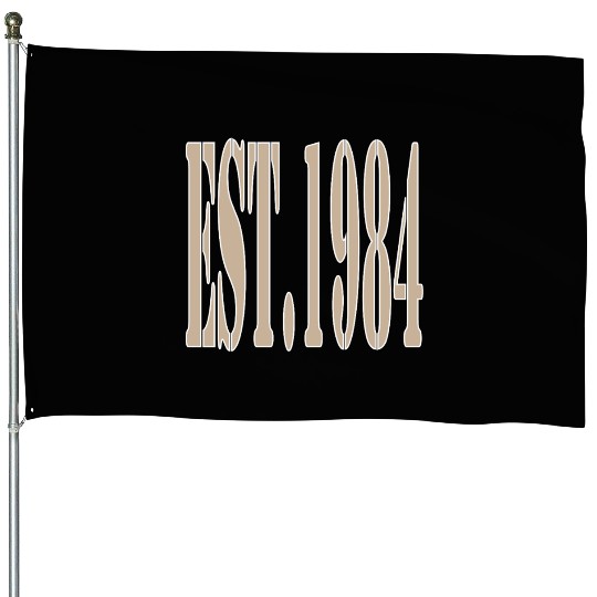 EST. 1984 House Flags – Classic Beige Birth Year House Flags