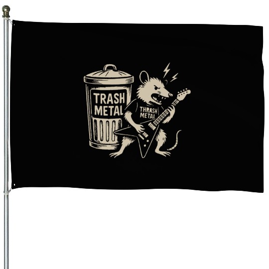 Guitar thrash metal trash metal opossum funny House Flags