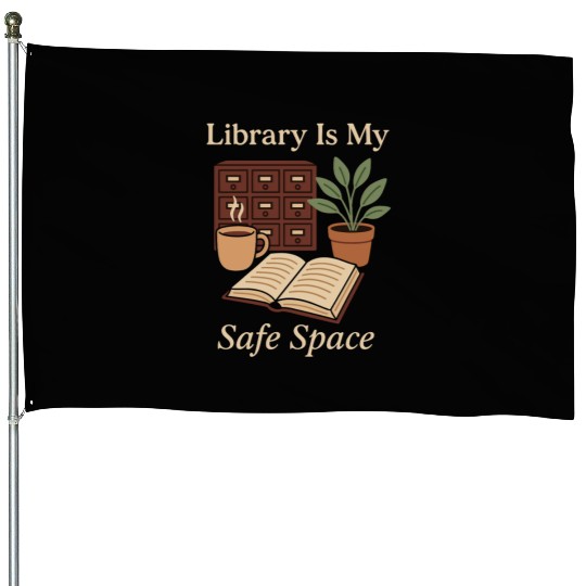 Library Nerd Book Lover Introvert Quiet Life House Flags