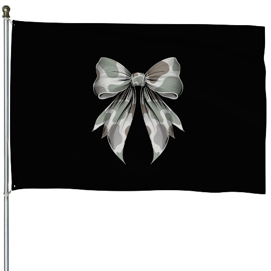 Coquette Bow Camouflage Hunting Hunter Hog Deer House Flags