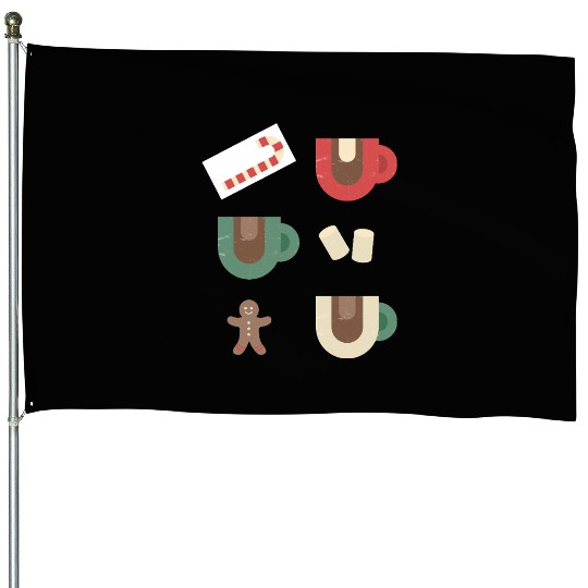Cute Retro Hot Cocoa Christmas Mug Design House Flags