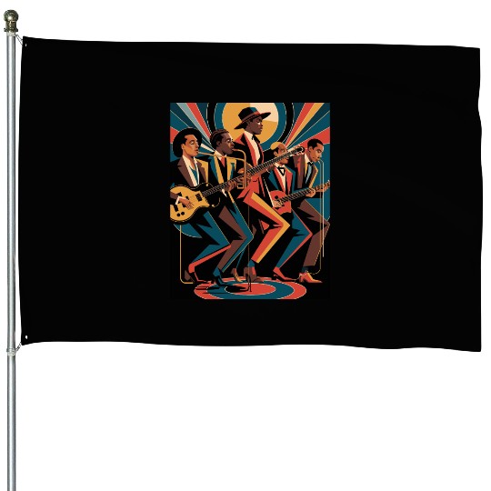 New Orleans Jazz Band art – Elegant New Orleans Ja House Flags