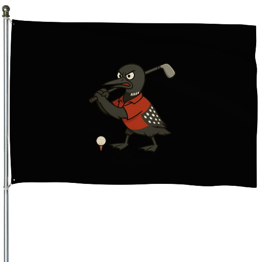 Angry Golf Loon House Flags