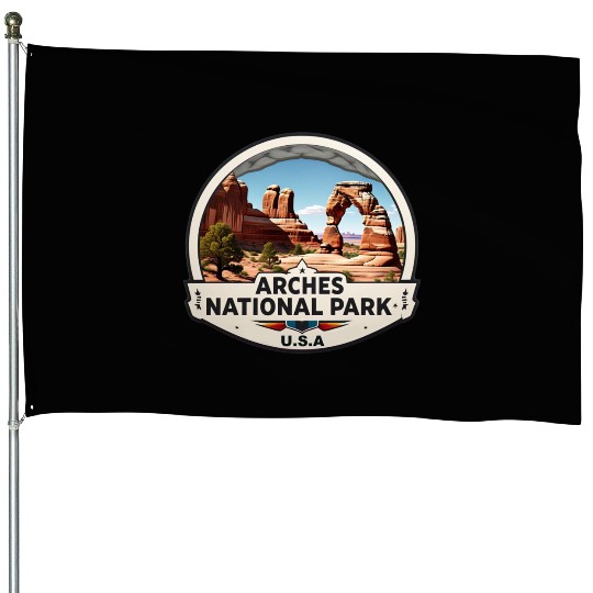 Arches National Park USA Logo House Flags