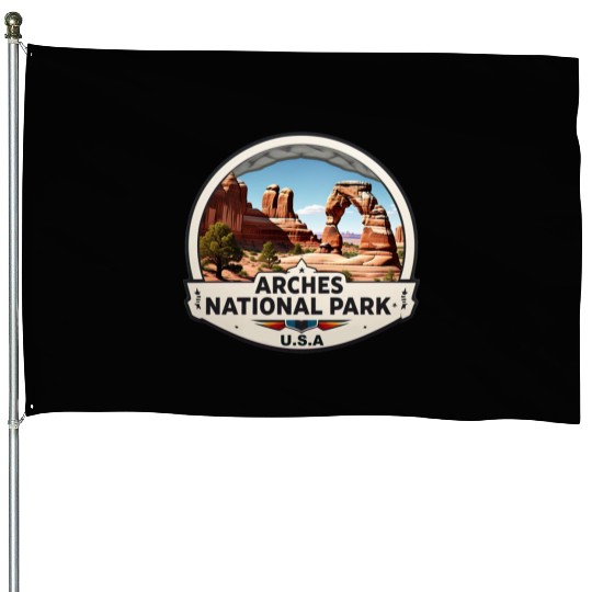 Arches National Park USA Logo House Flags