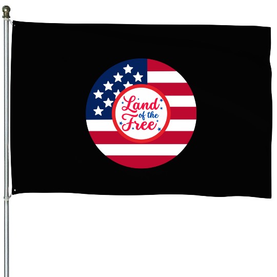 American Flag Design with Patriotic Quote House Flags