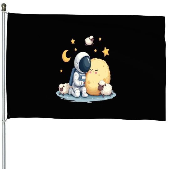 Dreamy Space Nap House Flags