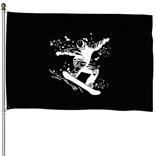 Snowboarder Snowboard Snowboarding House Flags