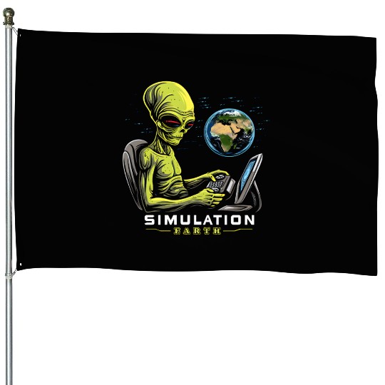 Simulation Earth House Flags Aliens Control Us Gaming Fun