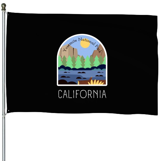 Retro Yosemite National Park California House Flags