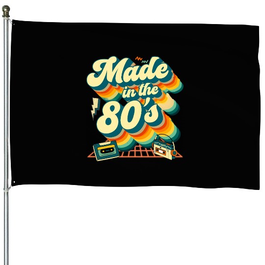 made in the 80s retro groovy House Flags