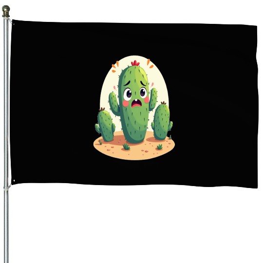 Cactus with Anxiety – Too Sharp to Relax House Flags