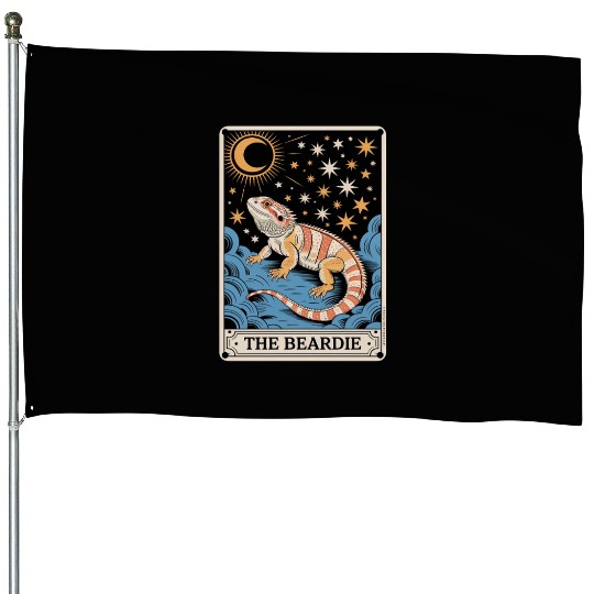 The Beardie Tarot Card Pogona Reptile Lover House Flags