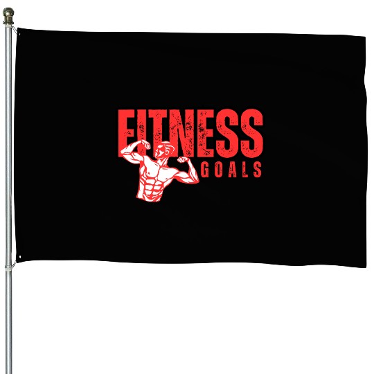 "Fitness Goals House Flags – Motivational Gym Workout